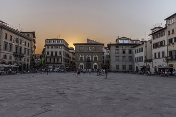 Naklejka premium Square Santa Croce, Florence, Italy