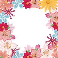 Beautiful flowers background icon vector illustration graphic design