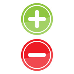 Fototapeta premium Plus and minus Right and Wrong on white background. Vector illustration business icon concept.