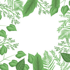 Fototapeta premium Green Leaves background icon vector illustration graphic design