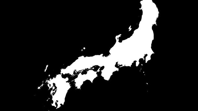 Kochi - Japan, prefecture extruded. Bumps shaded