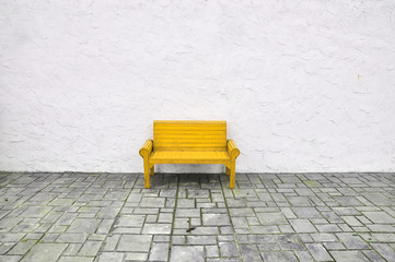 yellow chair on white background,red Chair wooden on white wall