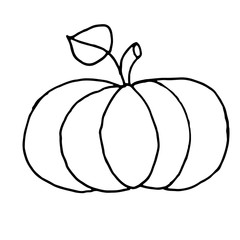 Hand Drawn Halloween Set. Pumpkin.