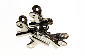 Bulldog clips holding each other