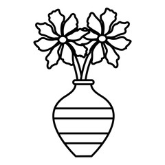 Flowers in vase icon vector illustration graphic design