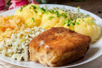 Fried fish fillet of cod.