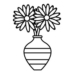 Flowers in vase icon vector illustration graphic design
