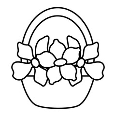 Flowers in basket icon vector illustration graphic design