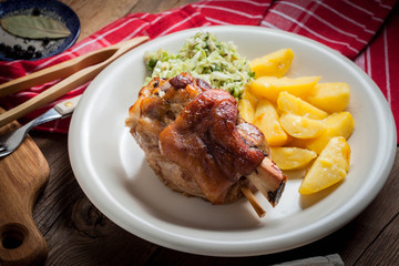 Roast pork knuckle.