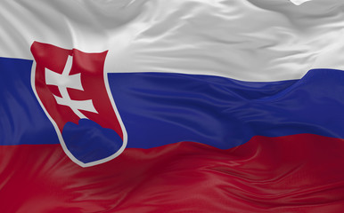 Fototapeta premium Flag of the Slovakia waving in the wind 3d render