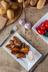 baked potatoes in a rustic manner