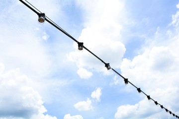 Fototapeta premium vintage light bulb is hanging