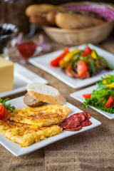 Omelet potato sauces