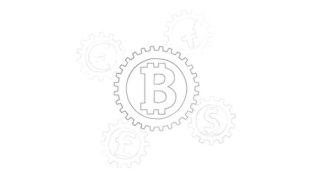 dependency - rotating cogwheels endless loop