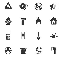 fire brigade icon set