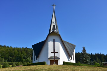 Fototapeta na wymiar church Saint Zdislava in Prostrední Becva in Czech republic