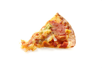 pizza , chicken green pepper pineapple isolated in white background