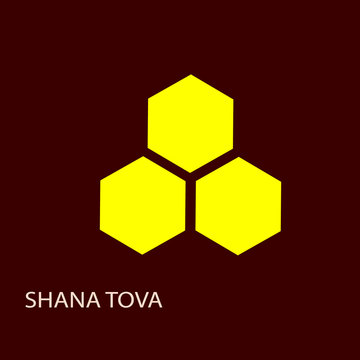 badges and design elements for Rosh Hashana, jewish new year.