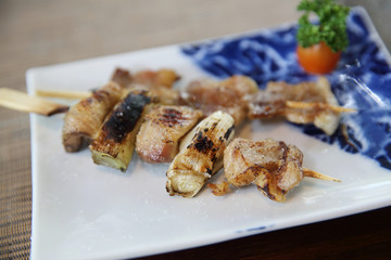 chicken teriyaki in close up