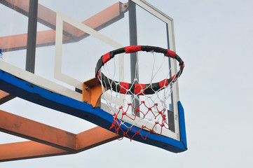 Basketball hoop in the public arena