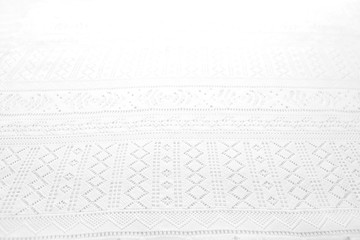 White slice pattern. White vintage fabric background.