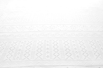 White slice pattern. White vintage fabric background.