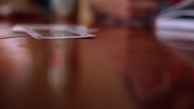 A game of cards, playing belote, spades, club, hearts, diamonds