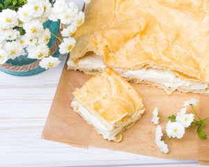 Delicious Polish cake with creme, called Karpatka