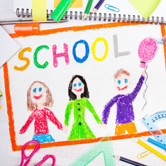 Colorful drawing with word 