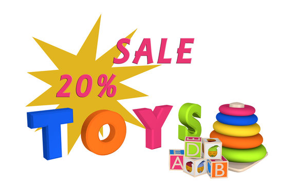 Schriftzug Sale 20% und Toys mit Lernspielzeug für Kleinkinder