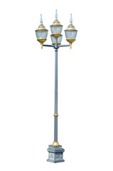 street lamppost or light pole isolated on whit.