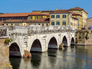 Fototapeta na wymiar Rimini - Tiberius Bridge