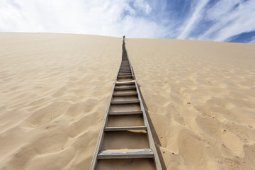 Ladder to the Dune of Pilat, France