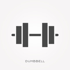 Silhouette icon dumbbell