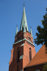 Kirchturm der Liebfrauenkiche in Ratibor (polnisch Raciborz) in Schlesien