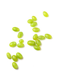 green grapes on a white background