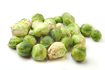 brussels sprouts on white background