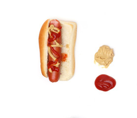  hot dog on a white background