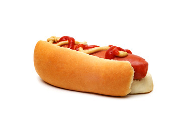 hot dog on a white background
