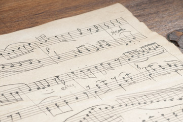 Fototapeta premium Ancient manuscript of musical notes