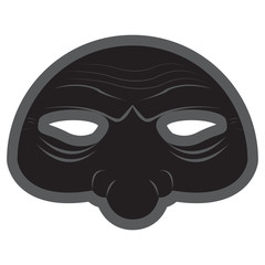 Isolated halloween opera mask on a white background, Vector illustration