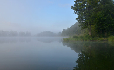 Morning lake mist lake