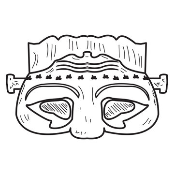 recommend clip art: Isolated vintage zombie mask on a white background, Vector illustration