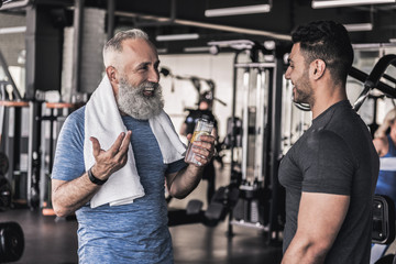 Positive males are enjoying friendly communication