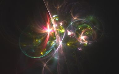 3D rendering abstract fractal light background