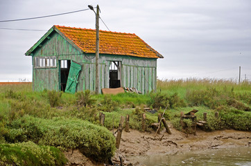 Old fisherman's hut in the Oleron Island