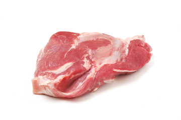 raw meat on white background