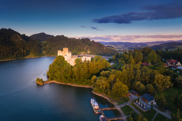 Medieval castle in Niedzica by lake Czorsztyn, Poland