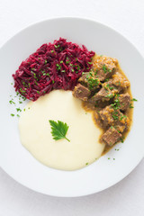 beef with beet and potato