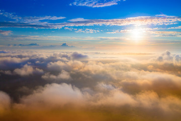 Beautiful view from the top of Batur volcano. Bali, Indonesia